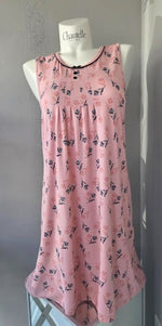 Load image into Gallery viewer, Pink Floral Sleeveless Nightgown
