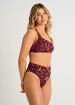 Load image into Gallery viewer, Pop Of Bloom Rib Retro Waist High-Leg Bottom
