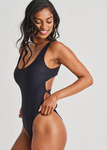 Load image into Gallery viewer, Rib Extra High-Leg One-Piece with Lace-Up Back
