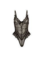 Load image into Gallery viewer, Valentine Sheer Lacey Teddy

