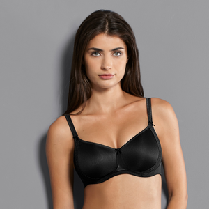 Rose Lace Wireless Contour Bra Black