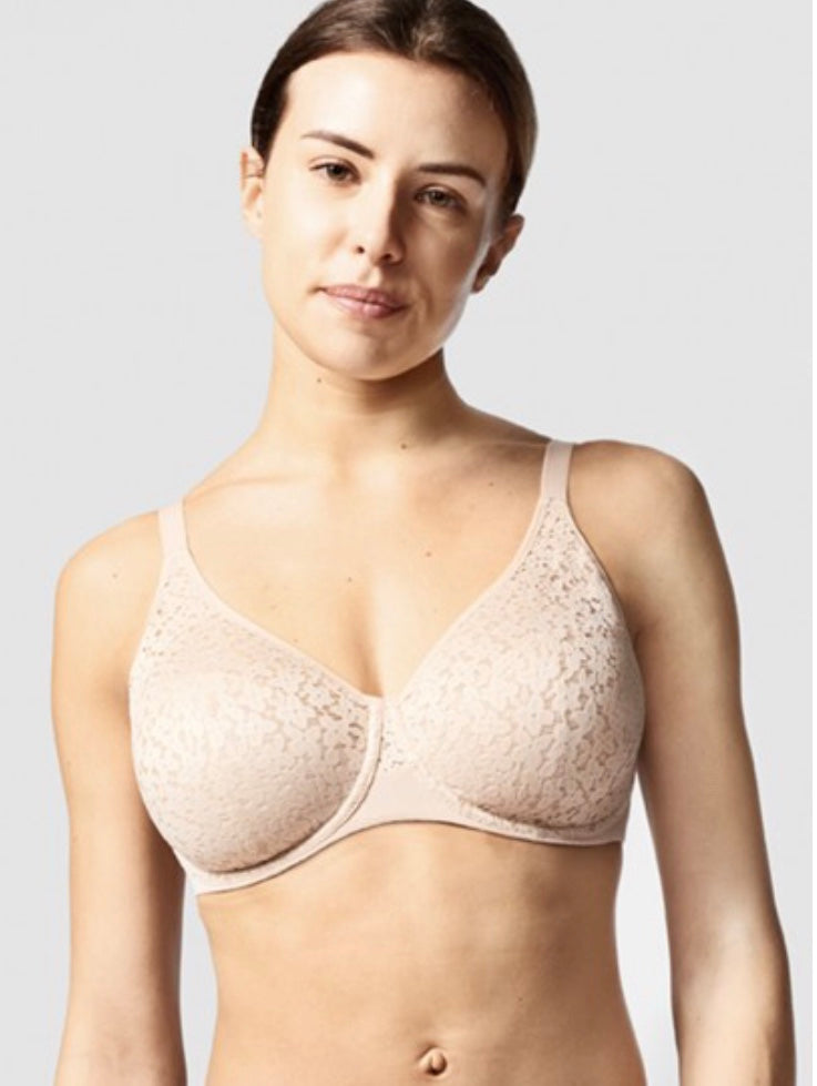 Q-T INTIMATES Women's Kelly Lace Underwire Bra 5554Q Size 44D - Nude NWT